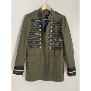 ZARA Military Style Jacket Women's Sz XS Band Leader Utility Coat